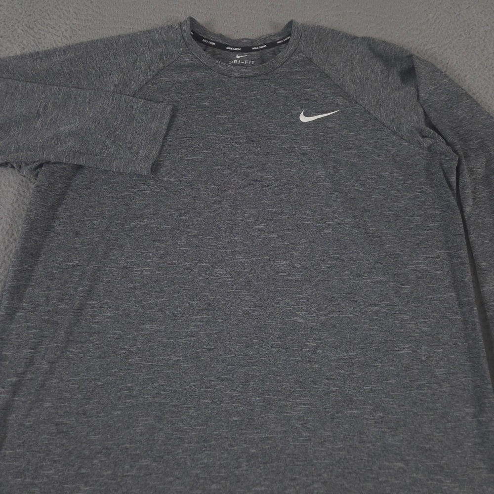 Nike Shirt Mens XL Gray Swim Hydroguard Essential Dri-FIT UV Long-Sleeve UPF40